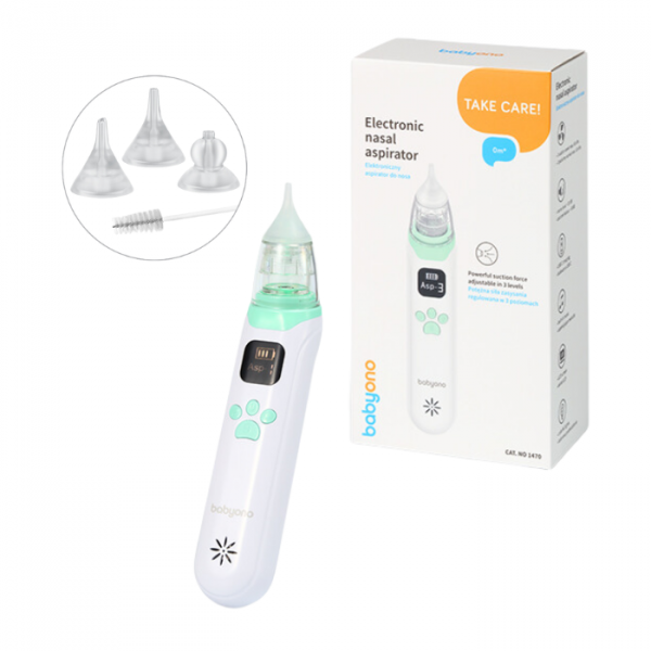 BabyOno Ηλεκτρικός ρινικός αποφρακτήρας μύτης 3 επίπεδα έντασης & αθόρυβη λειτουργία BN1470