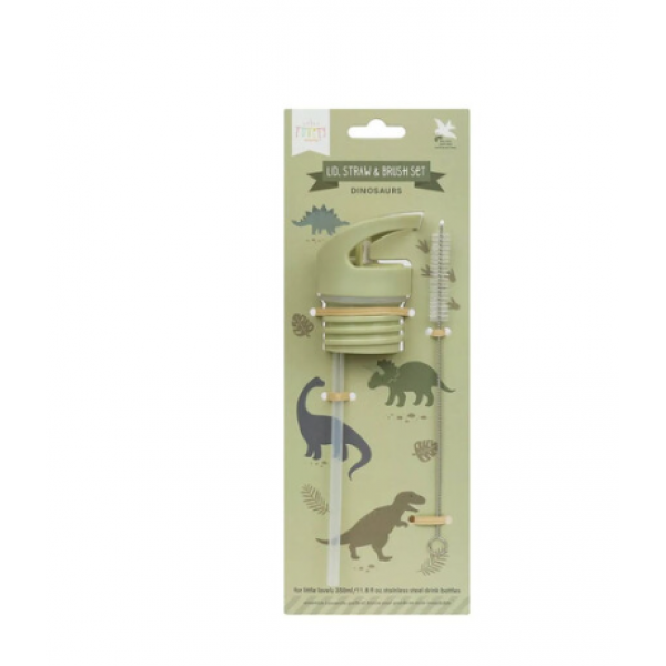A Little Lovely Company: Σετ καπάκι, καλαμάκι και βουρτσάκι Dinosaurs DBSSRE51