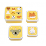 A little lovely company Σετ 4 δοχεία φαγητού Lunch & Snack Box Animal Friends SBSEAF81