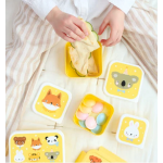 A little lovely company Σετ 4 δοχεία φαγητού Lunch & Snack Box Animal Friends SBSEAF81