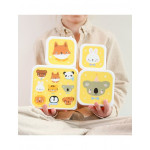 A little lovely company Σετ 4 δοχεία φαγητού Lunch & Snack Box Animal Friends SBSEAF81