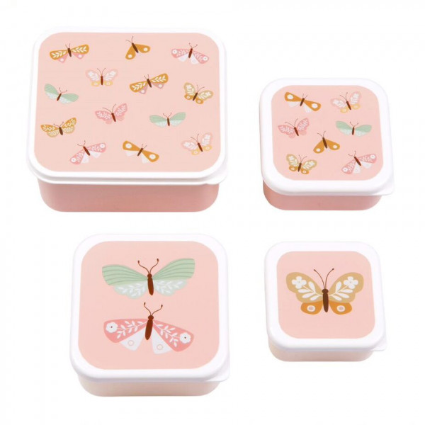 A little lovely company Δοχείο φαγητού Lunch box set Butterflies SBSEBU42