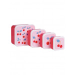 A Little Lovely Company Σετ 4 Δοχεία Φαγητού Lunch & Snack Box -Cherries SBSECH82