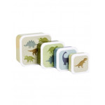 A little lovely company Σετ 4 δοχεία φαγητού Lunch & Snack Box Dinosaurs SBSEDI38