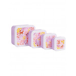 A Little Lovely Company Σετ 4 Δοχεία Φαγητού Lunch & Snack Box -Flower Garden SBSEFG83