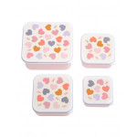 A little lovely company Σετ 4 δοχεία φαγητού Lunch & Snack Box Hearts SBSEHE84