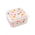 A little lovely company Σετ 4 δοχεία φαγητού Lunch & Snack Box Hearts SBSEHE84