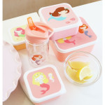 A little lovely company Σετ 4 δοχεία φαγητού Lunch & Snack Box Mermaids SBSEME40