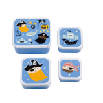 A Little Lovely Company Σετ 4 Δοχεία Φαγητού Lunch & Snack Box Pirates SBSEPI80