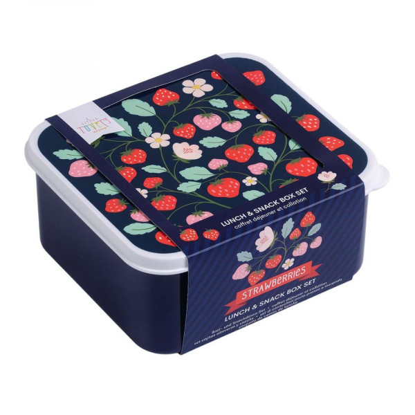 A little lovely company Δοχείο φαγητού Lunch box set Strawberries SBSEST60