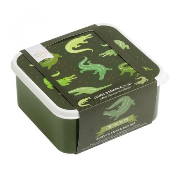 A little lovely company Δοχείο φαγητού Lunch box set Crocodiles SBSEVR59