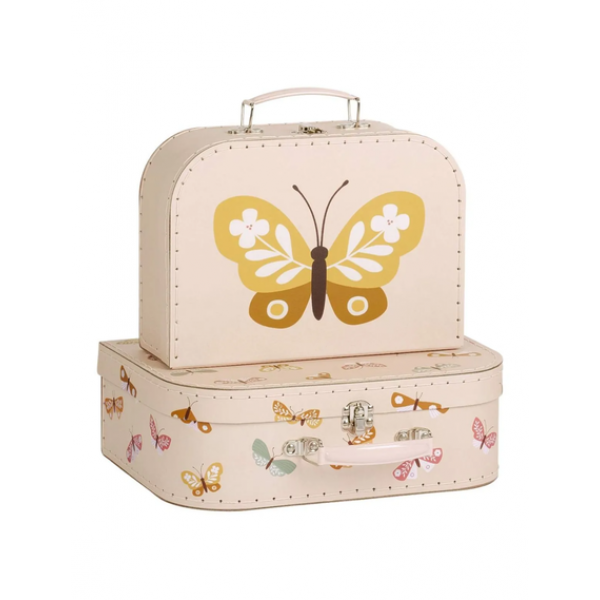 A Little Lovely Company Βαλιτσάκια σετ 2 τμχ Butterflies SCBUPI23