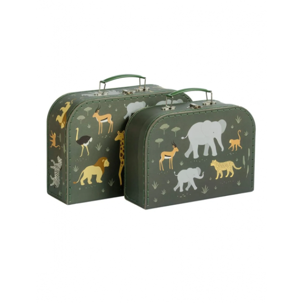 A Little Lovely Company Βαλιτσάκια σετ 2 τμχ  Savanna SCSAGR24