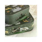 A Little Lovely Company Βαλιτσάκια σετ 2 τμχ  Savanna SCSAGR24 A Little Lovely Company Βαλιτσάκια σετ 2 τμχ  Savanna SCSAGR24