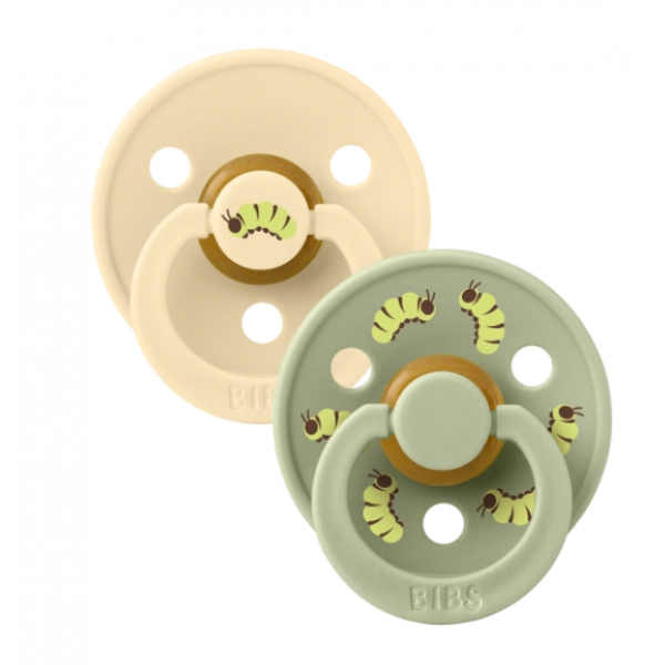 BIBS Σετ Πιπίλες 2τμχ CATERPILLAR MIX SAGE SILK No1 11051103