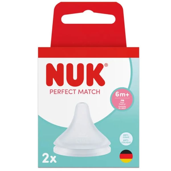 Nuk Θηλή Σιλικόνη Perfect Match Flow Control 6m+ 2τμχ 124.034