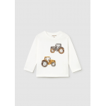 Mayoral Παιδική Μπλούζα Μακρυμάνικη Κρεμ Playtractor 15-02069-039