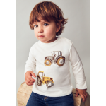 Mayoral Παιδική Μπλούζα Μακρυμάνικη Κρεμ Playtractor 15-02069-039