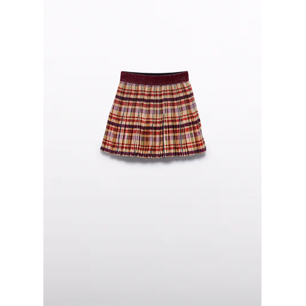 Abel and Lula Φούστα καρό πλισέ Πάπρικα 15-05522-009