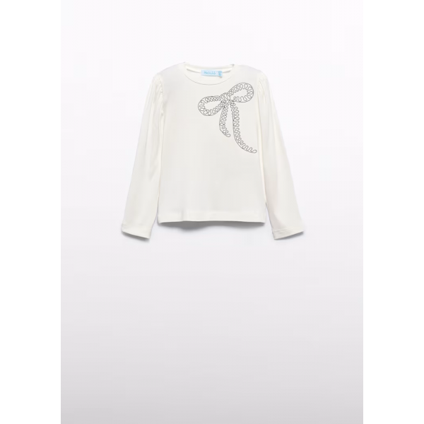 Abel and Lula Μπλούζα κέντημα φιόγκος Κρεμ 15-05608-003