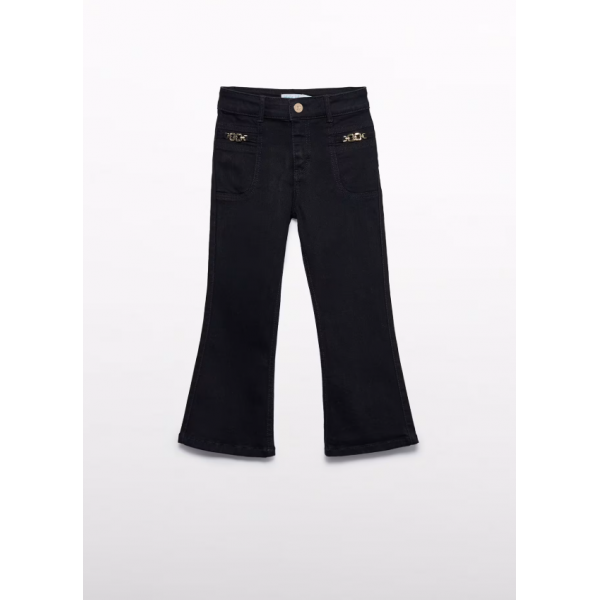 Abel & Lula Παντελόνι denim καμπάνα μαύρο 15-05721-008