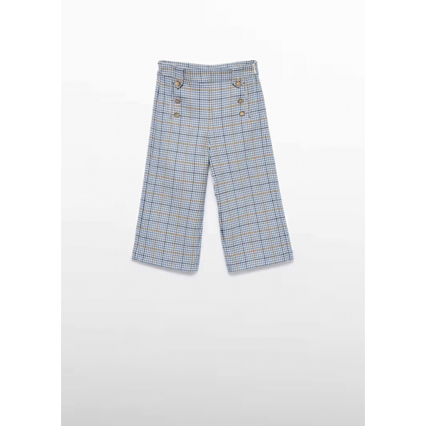 Abel and Lula Παντελόνι ζιπ κιλοτ καρό Γαλάζιο 15-05723-004
