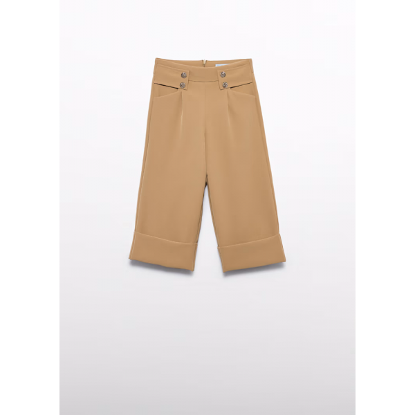Abel and Lula Παντελόνι ζιπ κιλοτ κρεπ Καμηλό 15-05724-007