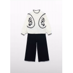 Abel and Lula Σετ παντελόνι πλεκτό Κρεμ-Μαύρο 15-05729-002