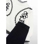 Abel and Lula Σετ παντελόνι πλεκτό Κρεμ-Μαύρο 15-05729-002