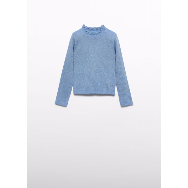 Abel and Lula Ζιβάγκο πλεκτό καναλέ λάμψη Γαλάζιο 15-05836-089