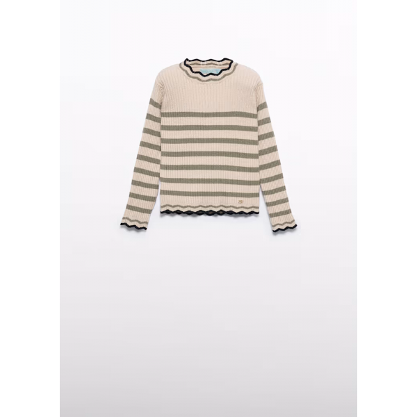 Abel and Lula Ζιβάγκο πελκτό καναλέ ριγέ Αμυγδαλωτό 15-05837-001