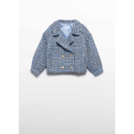 Abel & Lula Παλτό  tweed σταυροκουμπωτό γαλάζιο 15-05841-004