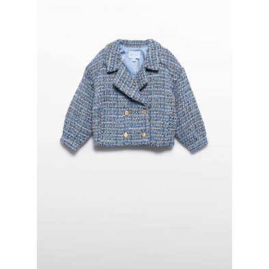 Abel & Lula Παλτό  tweed σταυροκουμπωτό γαλάζιο 15-05841-004