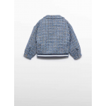 Abel & Lula Παλτό  tweed σταυροκουμπωτό γαλάζιο 15-05841-004