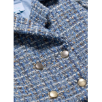 Abel & Lula Παλτό  tweed σταυροκουμπωτό γαλάζιο 15-05841-004