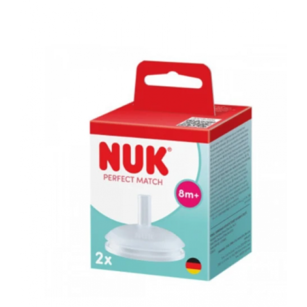 Nuk Perfect Match Καλαμάκι από Σιλικόνη για Μπιμπερό 8m+ 2τμχ 256.515
