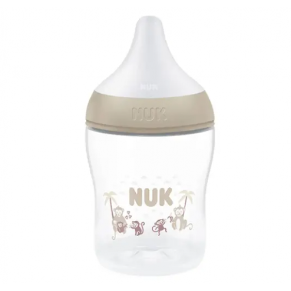 Nuk Perfect Match Mπιμπερό Πλαστικό 150 ML Με Μαλακή Θηλή Σιλικόνης 0m+ Temperature Control Monkey 215.411