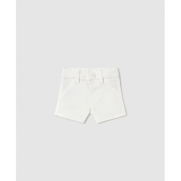Mayoral Παντελόνι κοντό καπαρτινέ λευκό-25-00201-013