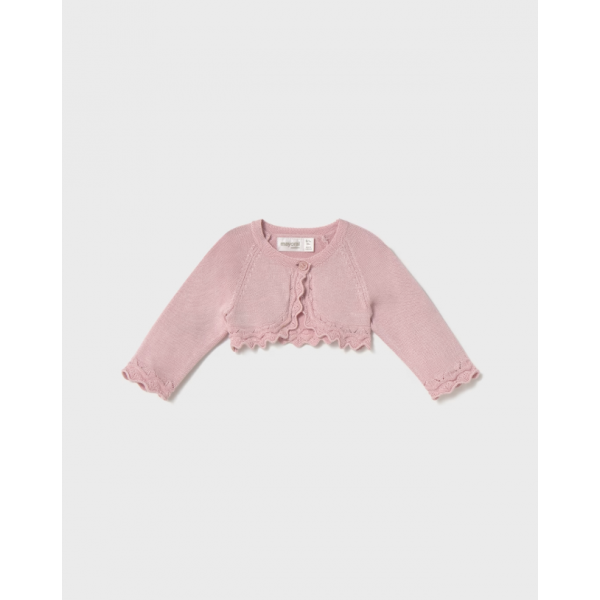 Mayoral Ζακέτα πλεκτή βασική ροζ μπεμπε-25-00318-079