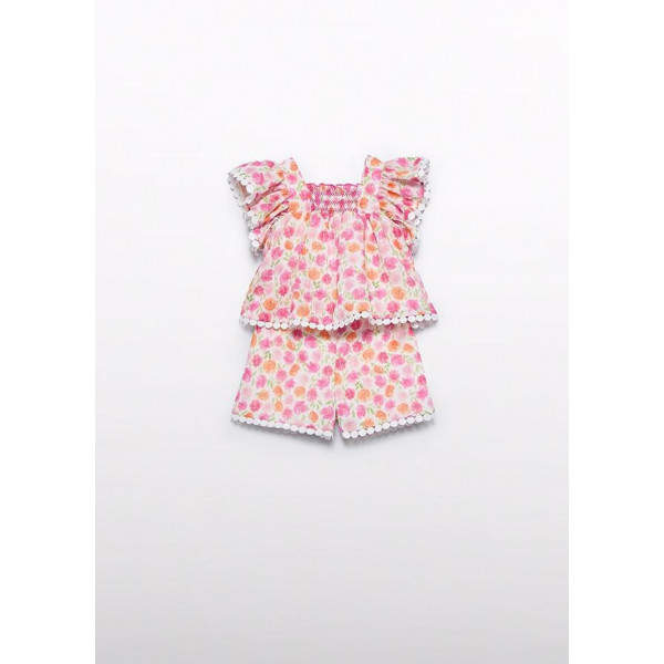 Abel and Lula Σετ βερμούδα μπλούζα σταμπωτή λουλούδια Φούξια 25-05215-097