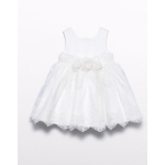 Abel and Lula Φόρεμα κεντημένη οργάντζα Κρεμ 26-05008-003