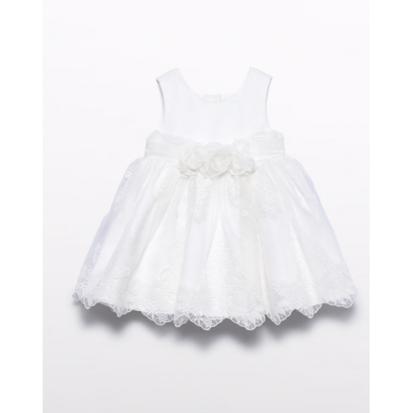 Abel and Lula Φόρεμα κεντημένη οργάντζα Κρεμ 26-05008-003