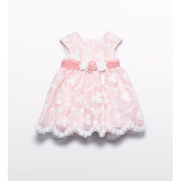 Abel and Lula Φόρεμα κεντημένη οργάντζα Ροζ 26-05009-006