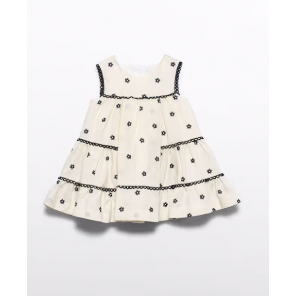 Abel and Lula Φόρεμα κεντημένο λουλούδια Κρεμ 26-05022-004