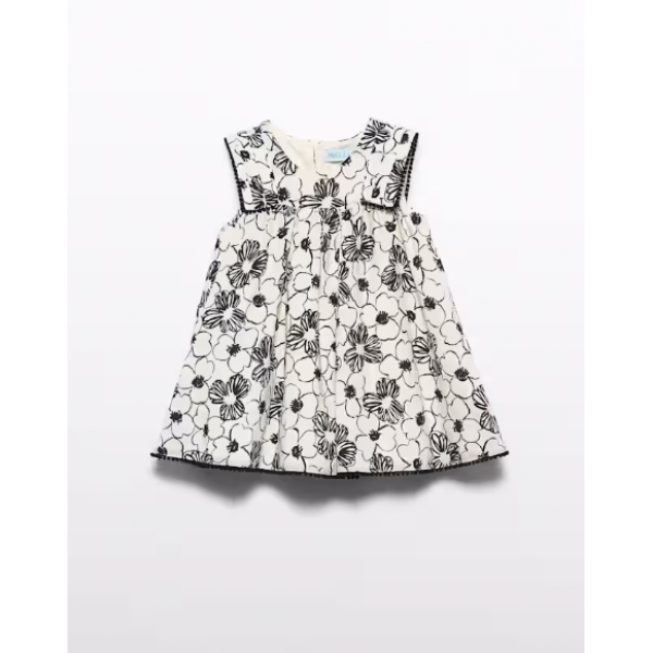 Abel and Lula Φόρεμα στάμπα λουλούδια Κρεμ-Μαύρο 26-05023-006
