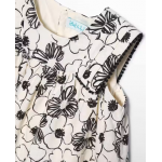 Abel and Lula Φόρεμα στάμπα λουλούδια Κρεμ-Μαύρο 26-05023-006