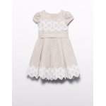 Abel and Lula Φόρεμα λινό γκιπούρ Σαμπάνια 26-05026-002 