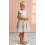 Abel and Lula Φόρεμα λινό γκιπούρ Σαμπάνια 26-05026-002 