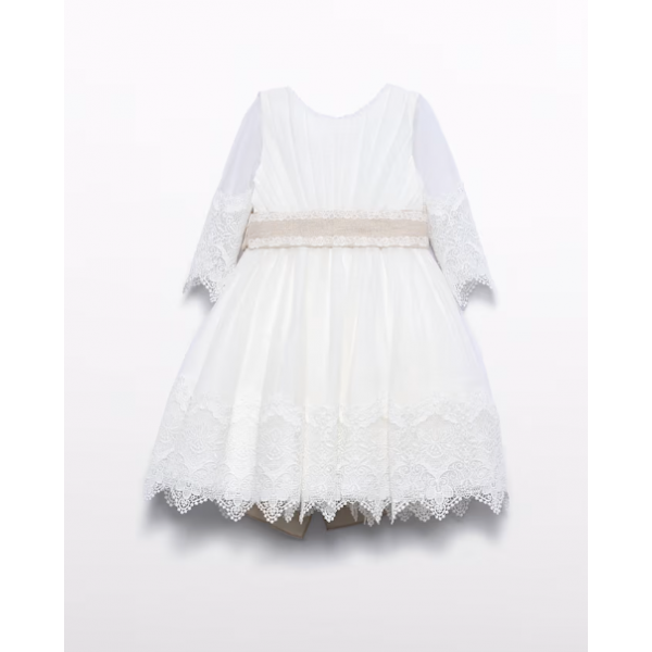 Abel and Lula Φόρεμα τούλι κεντημένο Κρεμ 26-05028-003