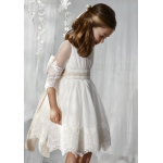 Abel and Lula Φόρεμα τούλι κεντημένο Κρεμ 26-05028-003